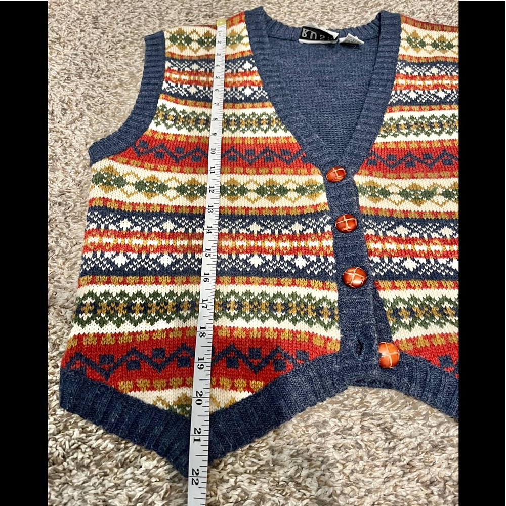 Vintage Multicolored Sweater Vest Size Medium - Picture 14 of 14
